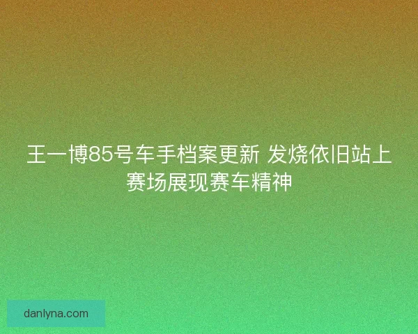 王一博85号车手档案更新 发烧依旧站上赛场展现赛车精神
