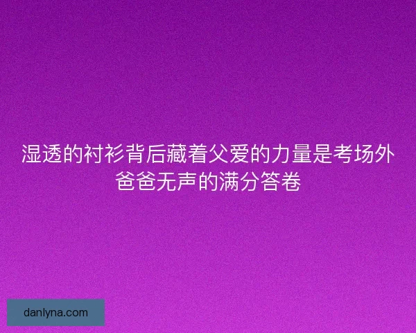 湿透的衬衫背后藏着父爱的力量是考场外爸爸无声的满分答卷