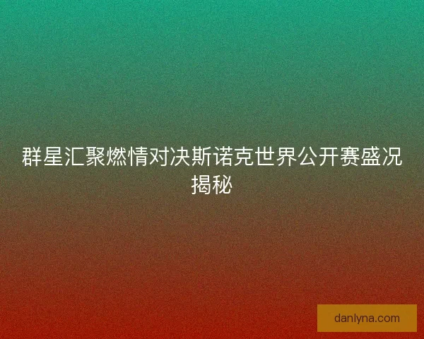群星汇聚燃情对决斯诺克世界公开赛盛况揭秘